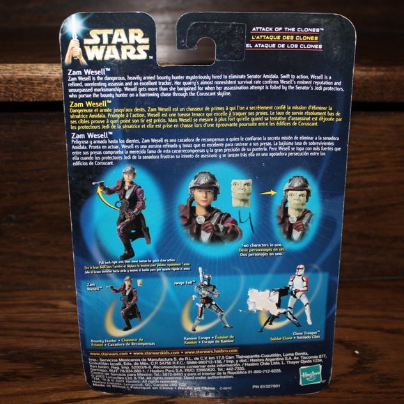 3/$55❤️Star Wars Attack of the Clones Zam Wesell 2002 Hasbro action figure - Picture 4 of 6
